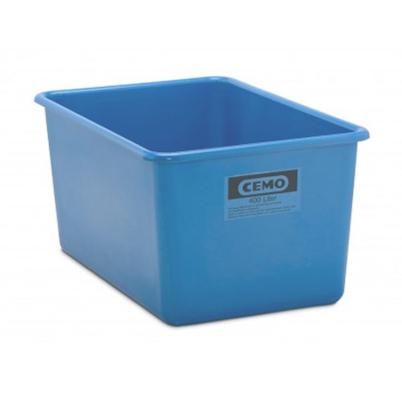 Contenedor GRP rectangular 400 litros modelo estándar azul